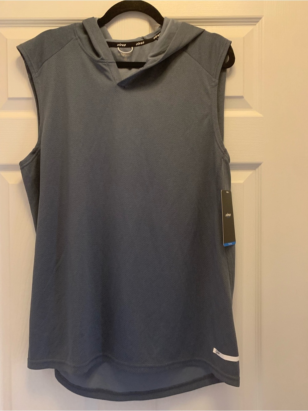 Men’s Uniqlo NWT Qwick Dry Sleeveless Hooded Top in Slate Blue Size Large